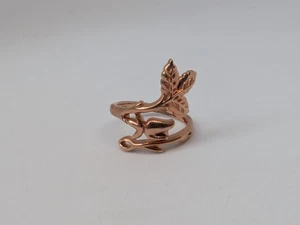 925 Silver Floral Ring, Rose Gold Tinted SIZE S1/2 - Picture 1 of 6