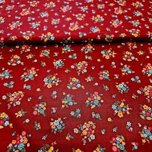 Bloom Floral Sprigs Cotton Andover Fabric Feedsack Reproduction By the Yard - Picture 1 of 2