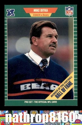 1989 Pro Set #53 Mike Ditka HOF NFL Football NM/NM+  Chicago Bears 9451 - Image 1 of 4