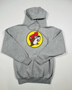 Buc-ee's Hoodie Sweatshirt Herren klein grau Pullover Kängurutasche Biber Logo - Bild 1 von 5