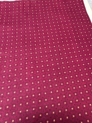Vintage Cranston Print Works Burgundy & Gold Geometric Cotton Fabric 21" x 22" - Image 1 of 4