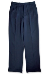 Brooks Brothers Herren Marineblau Madison Fit Plissee Wolle Hose 33W x 32L BB-2201 - Bild 1 von 2