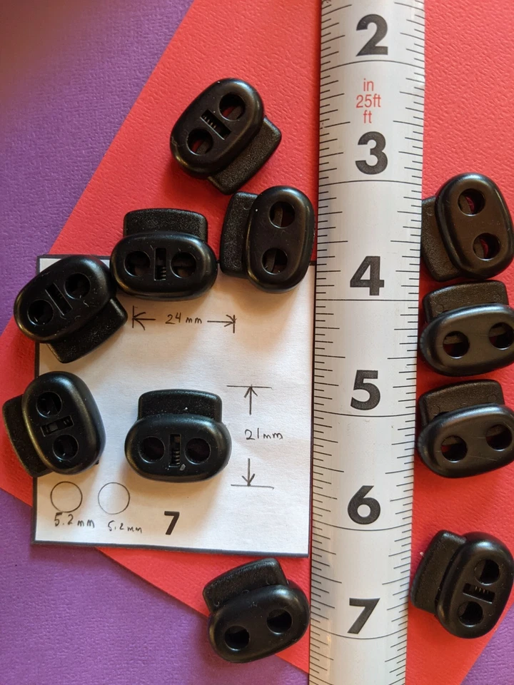 Cerraduras de cable NEGRAS con doble resorte --- Paquete de 10 palanca de frijol/calabaza NEGRA  Foto 1 de 1