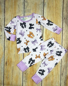 Baby Girls Halloween Bows Bamboo Pajamas Clothes Sets - Picture 1 of 7