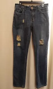 Women's Urban Outfitters BDG Size 32 Distressed Skinny Medium Blue Denim Jeans - Picture 1 of 8