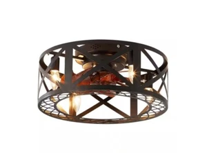 Genoxydic 18 in. Indoor Black Flush Mount Ceiling Fan with Light and Remote - Picture 1 of 13