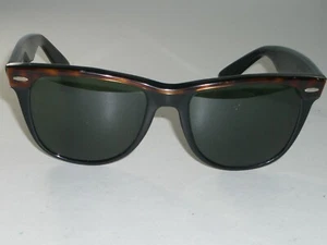 VINTAGE B&L RAY-BAN TORT TRIM/BLK G15 UV LIMITED EDITION WAYFARER II SUNGLASSES - Picture 1 of 9