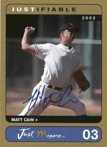 2002 MATT CAIN Autograph Rookie GOLD Auto RC GIANTS #/100 - Image 1 of 1