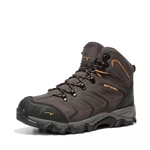 WIDE SIZE Mens Hiking Boots Waterproof Non-slip Leather Climbing Camping Shoes - Picture 1 of 11