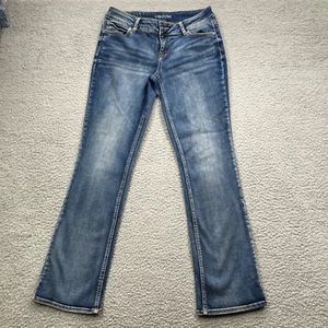 Maurice Womens Jeans 7/8 Regular Blue Medium Wash Stretch Zip - Picture 1 of 10