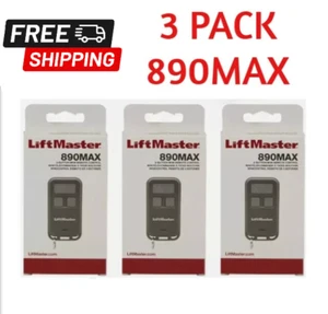 3 Pack 890MAX Liftmaster Remote for Yellow/Purple/Red/Orange/Green Learn Button - Picture 1 of 5
