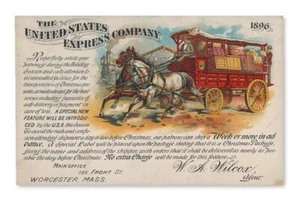 The United States Express Company gorgeous multicolor advertising card UX12 1896 - Picture 1 of 2