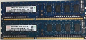 4GB 2x2GB PC3-10600U HYNIX HMT325U6CFR8C-H9 NO AA HP Kit - Picture 1 of 2