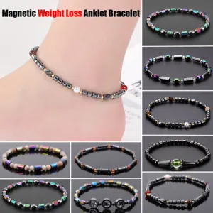Magnetic Healing Therapy Arthritis Anklet Bracelet Hematite Weight Loss Unisex - Picture 1 of 28