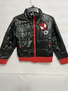 Universal Studios Japan Marvel Comics Spideman PufferJacket Youth Sz 7/8 Black & - Picture 1 of 8