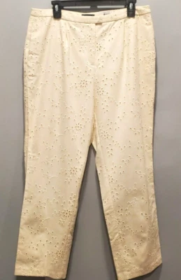 Pantalones con ojales de pierna recta Alfani nuevos con etiquetas talla 12 precio de venta sugerido por el fabricante 99,50 USD Foto 1 de 4