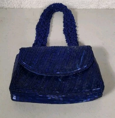 BOLSO PARA MONEDAS SASHA OF NEW York azul real con cuentas hecho a mano  Foto 1 de 4