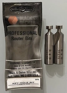 Black And Decker Professional Router Bits Key Hole bit ½ Diameter Shank U.S.A - Picture 1 of 6