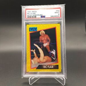 WCW Ric Flair 1991 Impel WCW Wrestling Trading Card #43 PSA 9