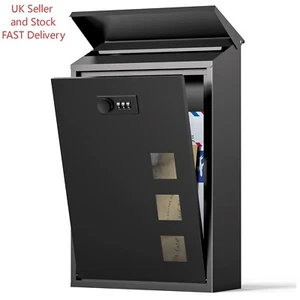 Post Boxes Wall Mounted Waterproof Steel Mailbox Modern Delivery Letter Box NEW - Picture 1 of 8