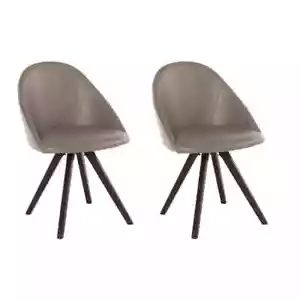 HOME AFFAIRE 4-Fußstuhl Lotos (Set, 2 St), Bezug aus Echtleder Gestell Eiche - Bild 1 von 7