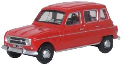 Oxford 76RN002 Renault 4 Rosso Modello 1/76 Scala 00 Gauge Su Plynth IN Case - Immagine 1 di 4