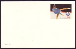 #UX82 14 CENT WOMANS FIGURE SKATER POST CARD UNUSED MINT NH - Picture 1 of 2