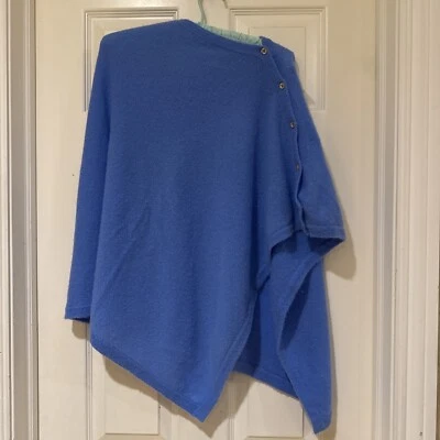 Poncho Lilly Pulitzer Cachemira Arpa Botón Envolvente Mujer Talla Única Azul Foto 1 de 4