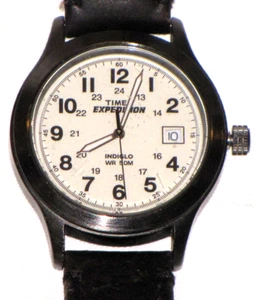 Timex Expedition Indiglo WR 50M 905 01 Mens Watch Genuine Leather Brown Band - Picture 1 of 24