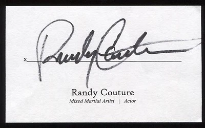 Randy Couture Signed 3x5 Index Card Signature Autographed UFC MMA Champion - Image 1 of 2