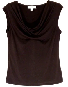Michael Kors RN 111818 ärmelloses Oberteil/Cami/Muschel Damen schwarz seidig mit Halsausschnitt: M - Bild 1 von 3