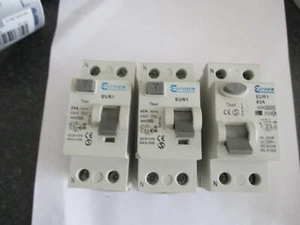 INTERRUPTORES AUTOMÁTICOS EUROPA 25 40 63 Y 80 AMP 30mA DOBLE POLO RCD - Imagen 1 de 1