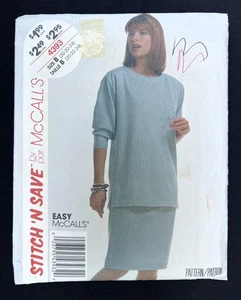 McCall's Stitch N Save 4393 Misses Top & Skirt Easy 1989 Pattern sz 20-24 Uncut - Picture 1 of 2