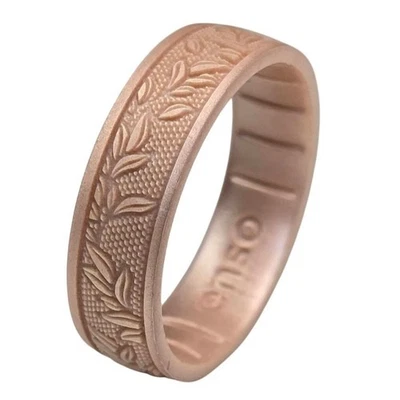 Anillos Enso Grabados Firma Anillo Silicona - Laurel Oro Rosa - Talla 10 Foto 1 de 4