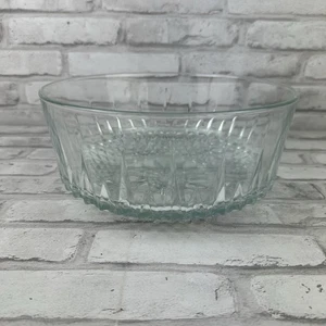 Arcoroc France Vintage Diamond Point Starburst Glass Serving Salad Fruit Bowl 9" - Picture 1 of 3