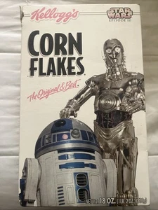 2005 Kellogs Corn Flakes Cereal Box Star Wars Episode III C-3PO R2-D2 Unsealed - Picture 1 of 3