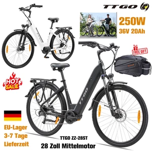 250W Mittelmotor Elektrofahrrad 36V20AH City E-Bike 130KM 28Zoll TTGO ZZ-28ST DE - Bild 1 von 21