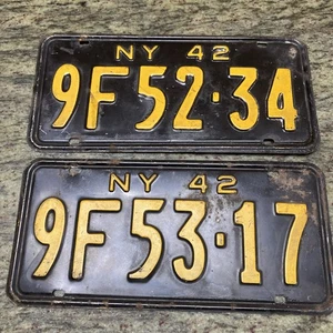 2 1942 - NEW YORK - NUMMERNSCHILD 9f53-17 9f52-34 - Bild 1 von 5
