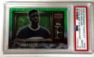Lucas Sinclair Static /75 Green 2025 Stranger Things High-Tek PSA 10 GEM POP 1 - Image 1 of 2