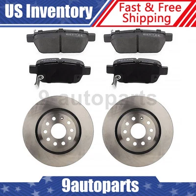 Rear Brake Rotors & Brake Pads For 2008 2009 2010 2011 2012 Audi S3 - Image 1 of 4