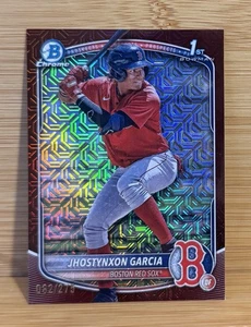 JHOSTYNXON GARCIA 2025 BOWMAN CHROME 1ST BURGUNDY MEGA MOJO /275 - Picture 1 of 2