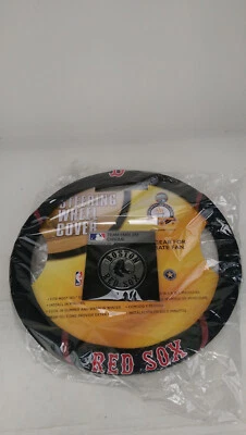 New MLB Boston Red Sox Auto Truck Steer Wheel Cover & Chrome Emblem Decal - Image 1 of 4