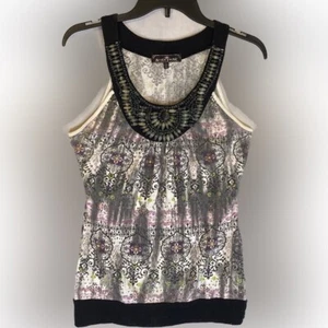 Women’s Large Almost Famous Bohemian Beaded Tank top - Picture 1 of 5