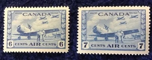 1942 Air Training Camp 6c & 7c Blue SG399/400 Mounted Mint Cat £37 In 2016 - Picture 1 of 2
