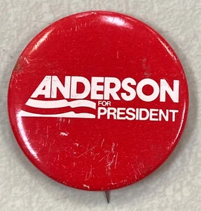 1980 John Anderson "Anderson For President" Pinback Campaign Button 1,5 Zoll - Bild 1 von 1