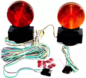 Magnetic Tow Light Trailer Truck Tail Break Turn Stop Towing Light 12v Emergency - Picture 1 of 2