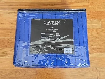 Edredón de algodón Ralph Lauren Alexis King, azul cobalto (NUEVO) Foto 1 de 4