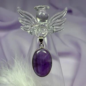 925 Silver Amethyst crystal pendant 8.8g SN52923 - Picture 1 of 5
