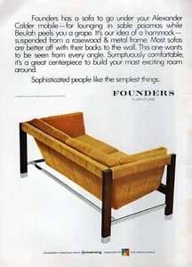Sofá de muebles Founders 1970 anuncio original impreso en color - Imagen 1 de 1