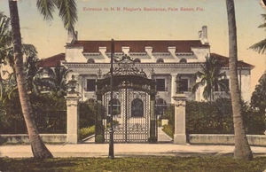1909 Entrance to H.M. Flagler's Residence, Palm Beach Fla Msg Calligraphy D2035 - Picture 1 of 4